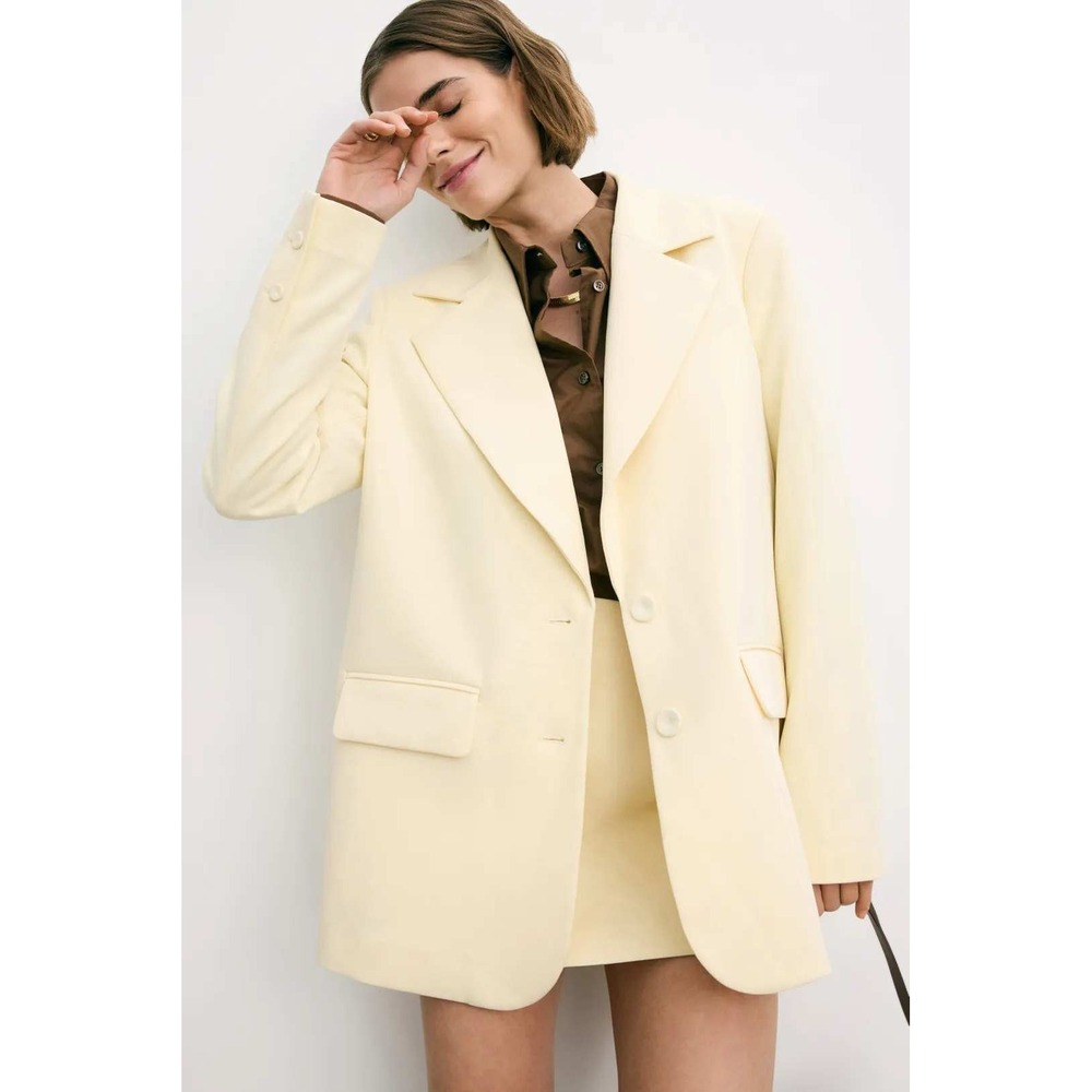 Favorite Daughter Womens Oversized Blazer Butter Yellow Size XS As Is Stained